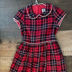 Busy Bees Girls Peter Pan Collar Plaid Christmas Dress